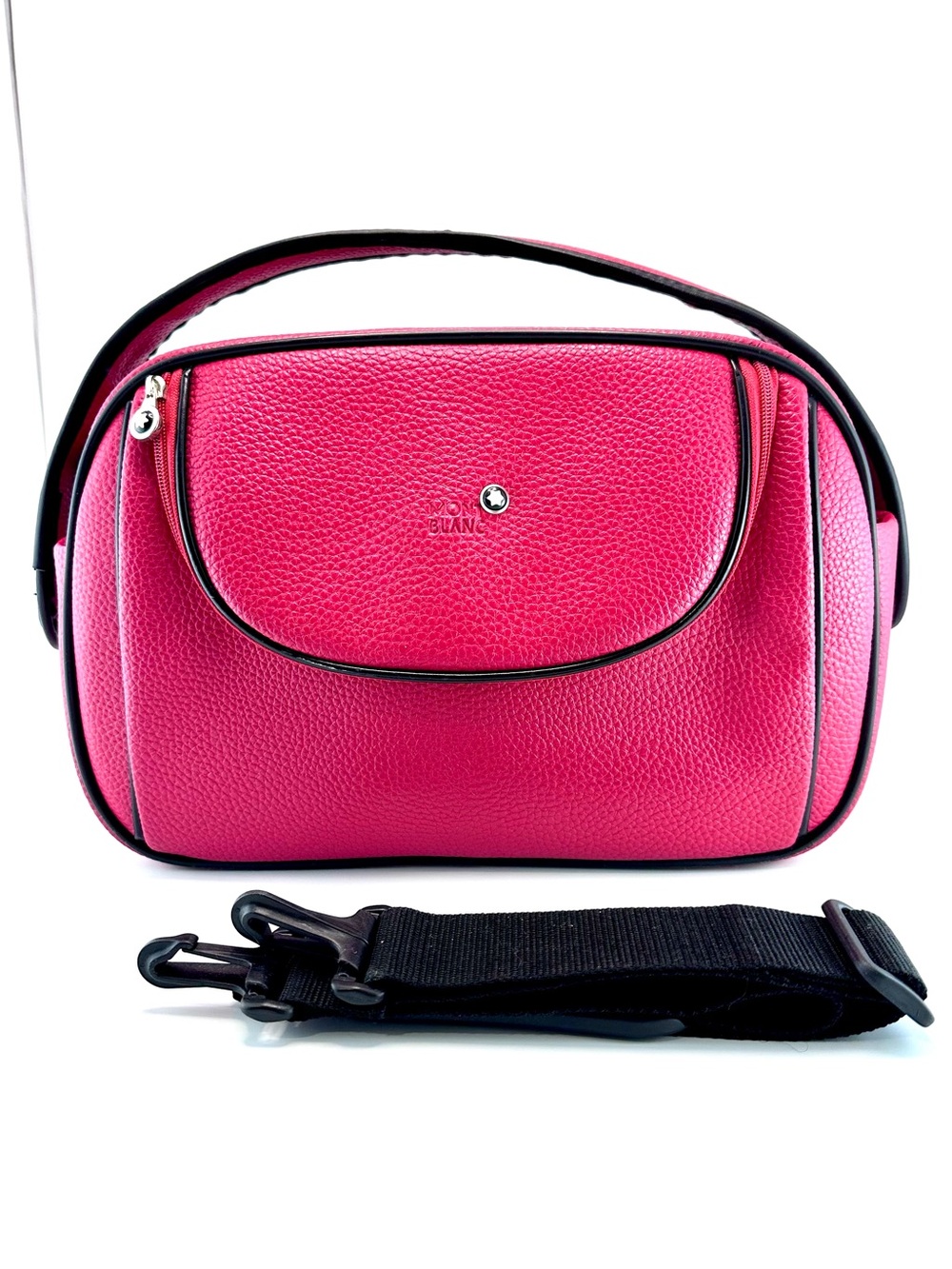 Montblanc Red Grained Leather Shoulder Bag with Crossbody Strap EUC